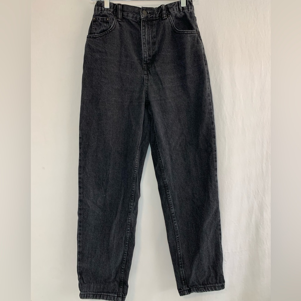 Pull&Bear High Rise Elasticized Waist Black Mom Jeans Size 6 - Picture 3 of 7